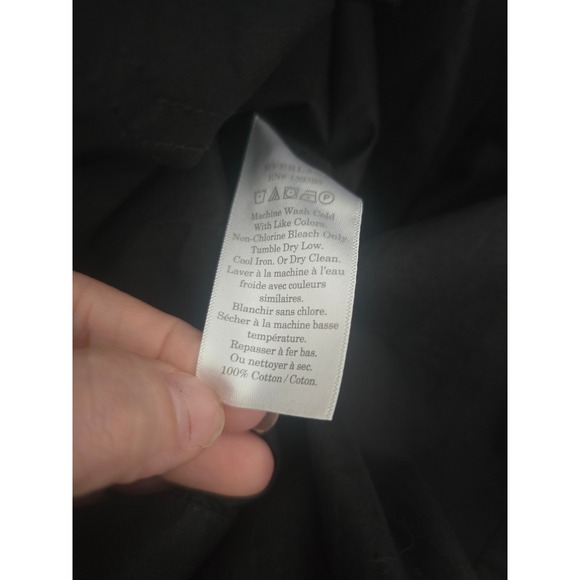 EVERLANE‎ Easy Button Front Black Cotton Midi Skirt Paperbag Waist Medium NWT - Picture 7 of 10